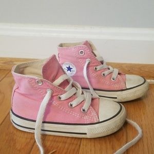 Pink high top converse